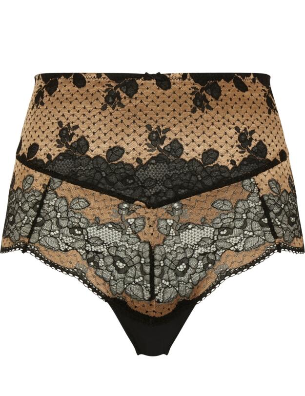 Panache Clara High Waisted Brief Black/Vintage Gold