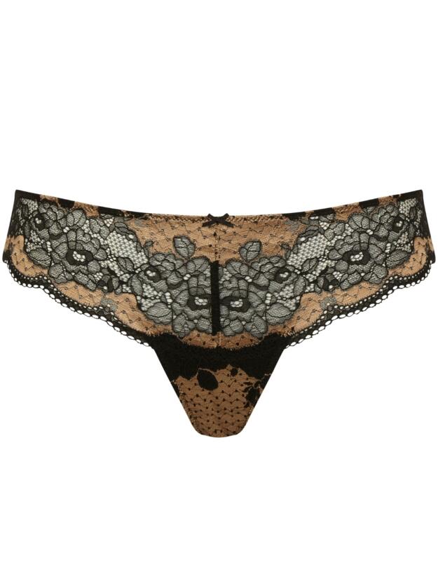 Panache Clara Thong Black/Vintage Gold