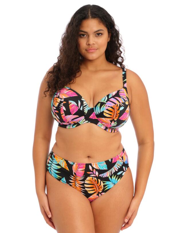 Elomi Tropical Falls Mid Rise Bikini Brief Black 