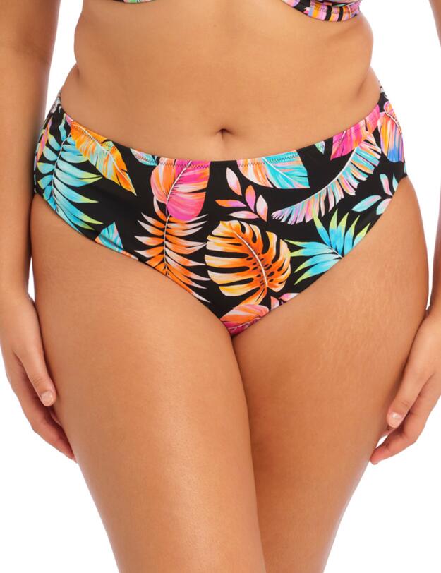 Elomi Tropical Falls Mid Rise Bikini Brief Black 
