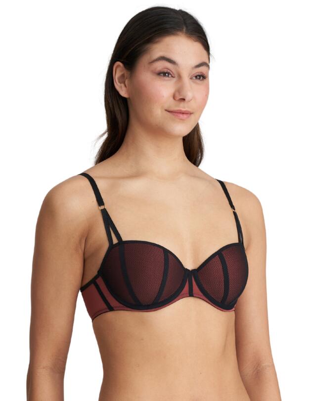 Marie Jo Fezz Padded Balcony Bra Italian Brown