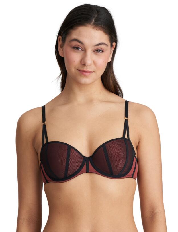Marie Jo Fezz Padded Balcony Bra Italian Brown