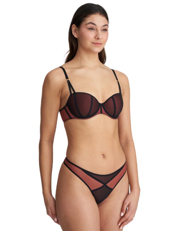 Marie Jo Fezz Padded Balcony Bra Italian Brown