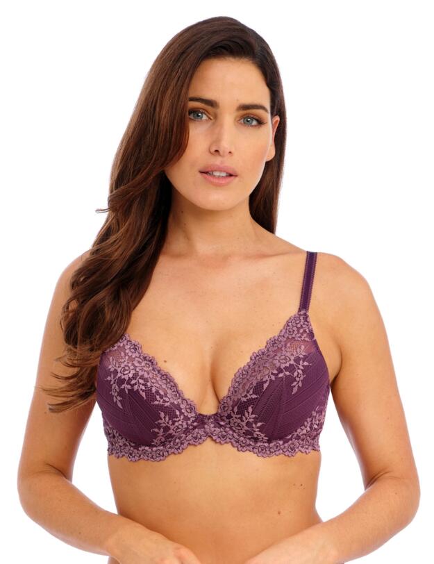 Wacoal Embrace Lace Underwired Plunge Bra Italian Plum/ Valerian