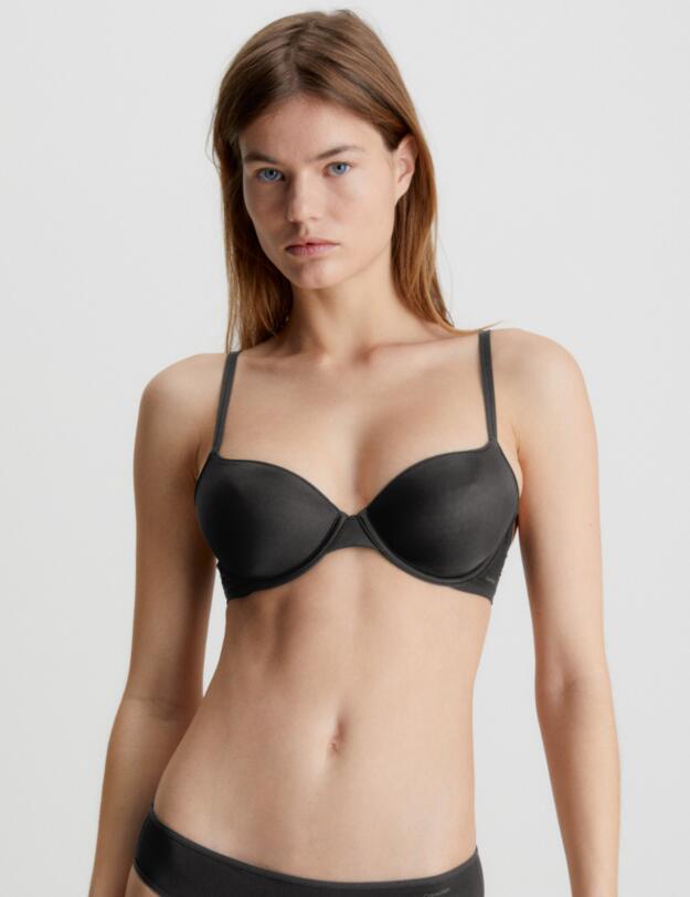 Calvin Klein Sheer Marquisette Lightly Lined Demi Bra Black