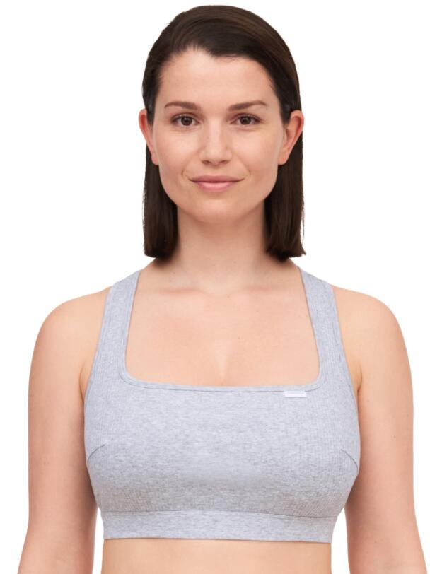 Chantelle Cotton Comfort Non Padded Bralette Heather Grey