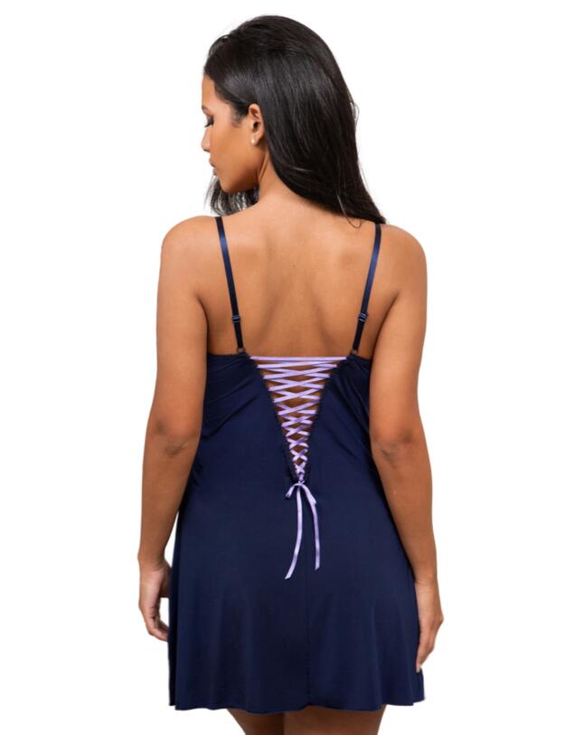 Pour Moi Amour Chemise Navy/Lavender 