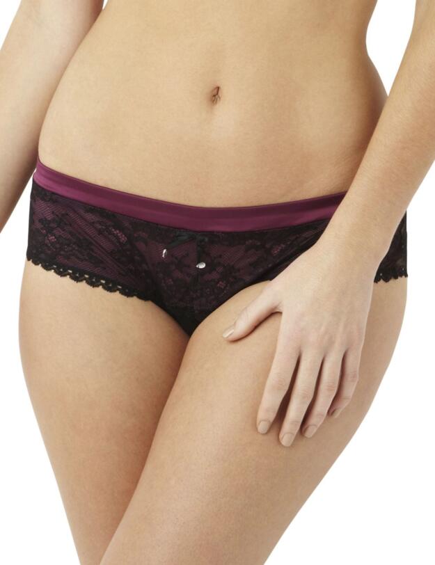 7152 Masquerade Antoinette lace Brief Black/Ruby - 7152 Brief