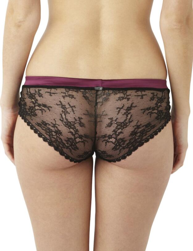 7152 Masquerade Antoinette lace Brief Black/Ruby - 7152 Brief