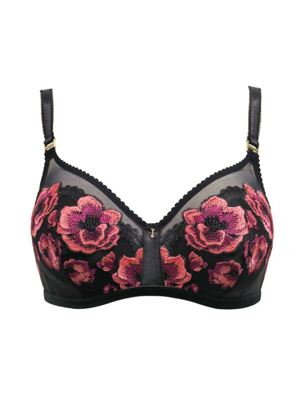 Pour Moi Soiree Embroidery Padded Bra Black/Pink