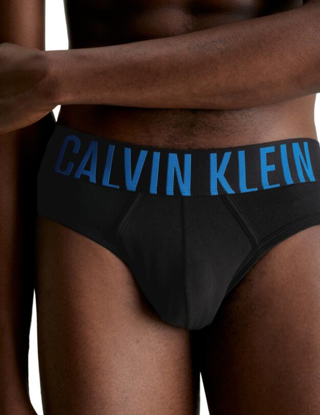 Calvin Klein Mens Intense Power Hipster Brief 2 Pack B-Celery Sprig, Piece of Blue Logo