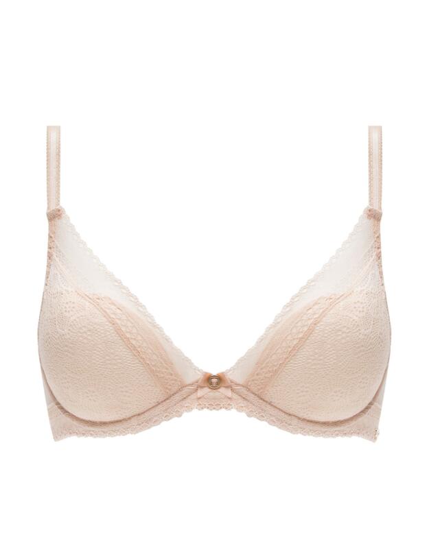 Chantelle Festivite Plunge T-Shirt Bra Golden Beige 