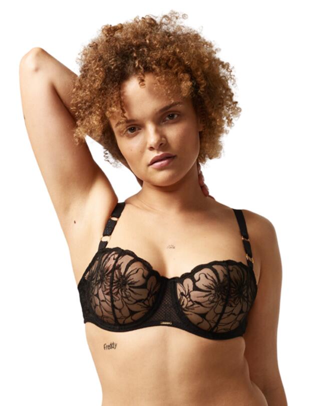 Chantelle Fleurs Balconette Bra Black