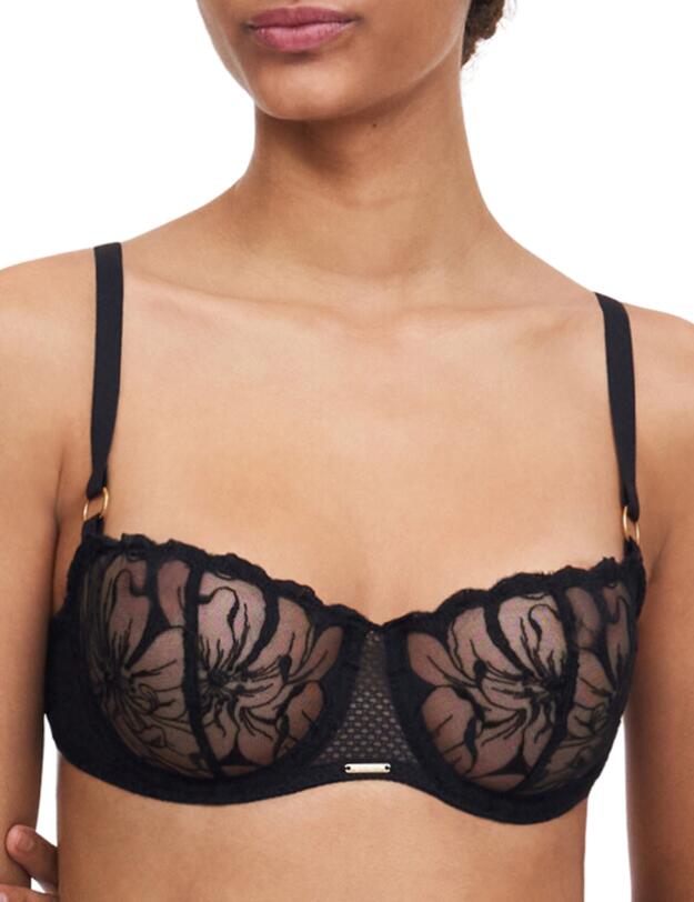 Chantelle Fleurs Balconette Bra Black
