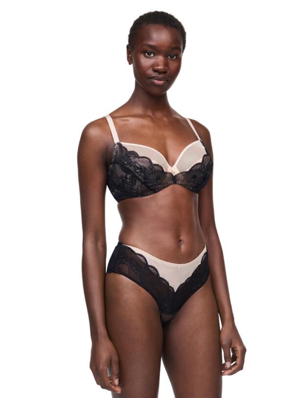 Chantelle Midnight Flowers Covering Underwired Bra Black 