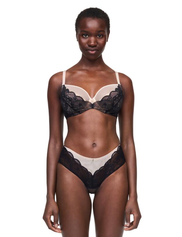 Chantelle Midnight Flowers Covering Underwired Bra Black 