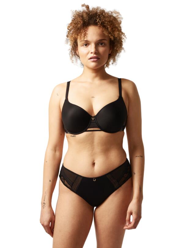Chantelle True Lace Memory Foam T-Shirt Bra Black