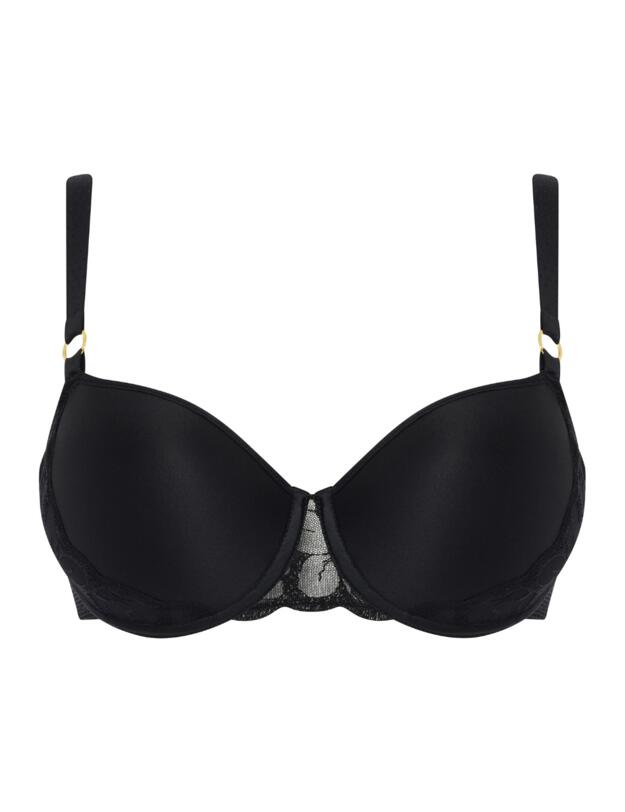 Chantelle True Lace Memory Foam T-Shirt Bra Black