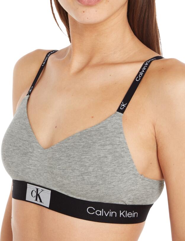 Calvin Klein CK1996 Lightly Lined Bralette Grey Heather 