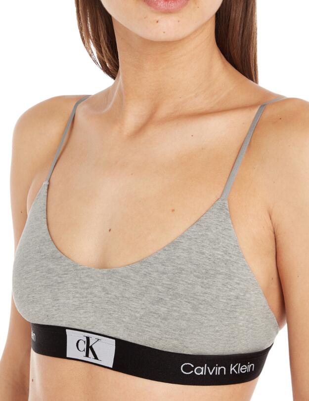 Calvin Klein CK1996 Unlined Bralette Grey Heather 