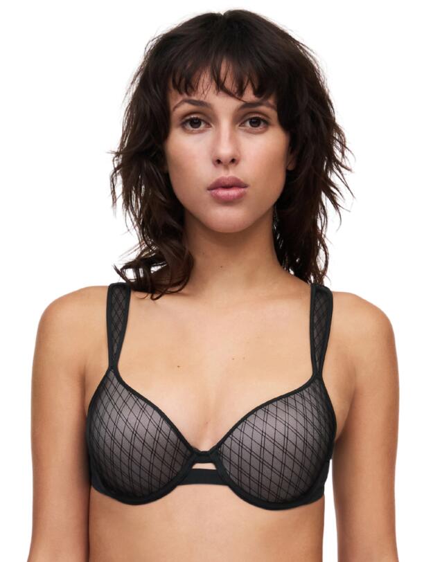 Chantelle Smooth Lines Memory Foam T-Shirt Bra Black/ Beige