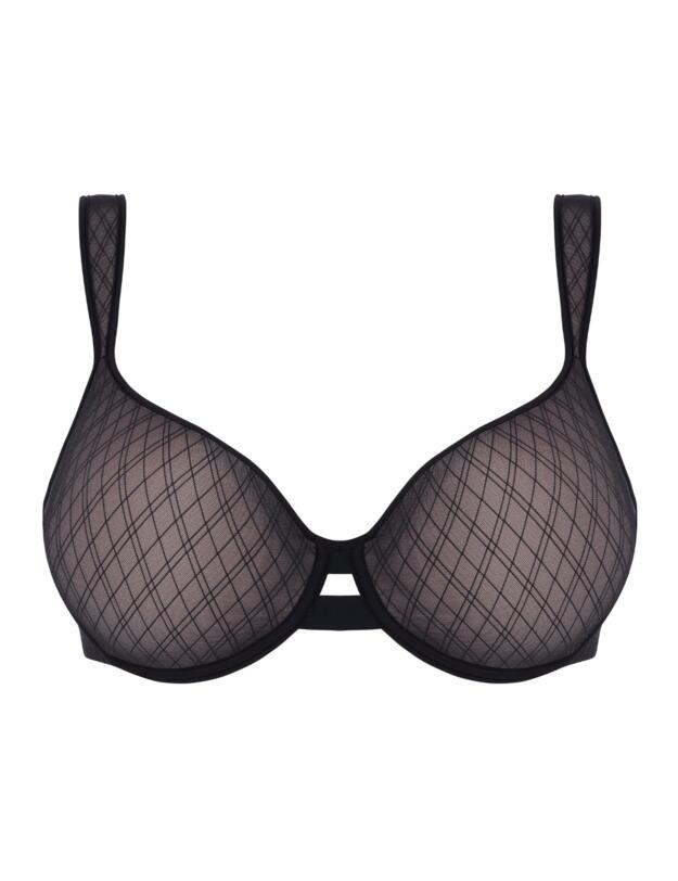 Chantelle Smooth Lines Memory Foam T-Shirt Bra Black/ Beige
