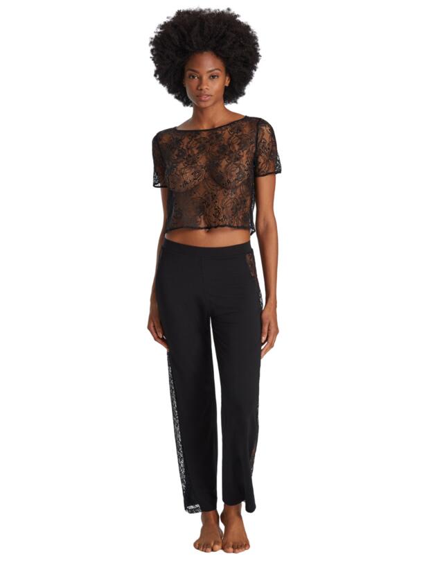 Aubade Lazy Days Short Sleeve Top Noir 