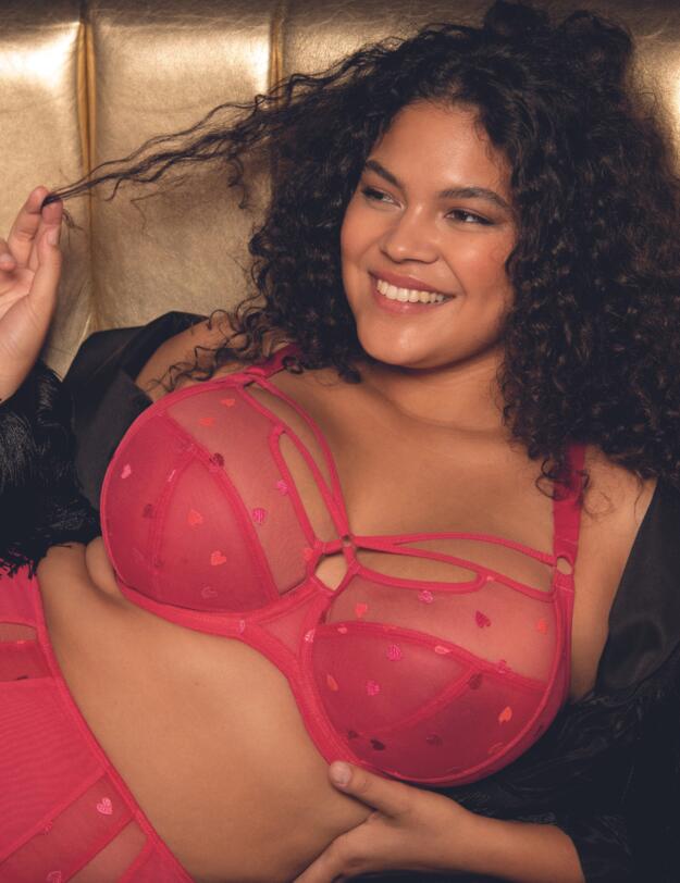 Elomi Sachi Plunge Bra Red Confetti