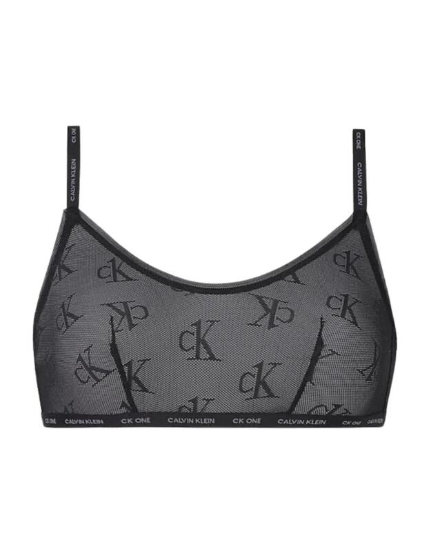 Calvin Klein CK One Logo Mesh Plus Bralette Black