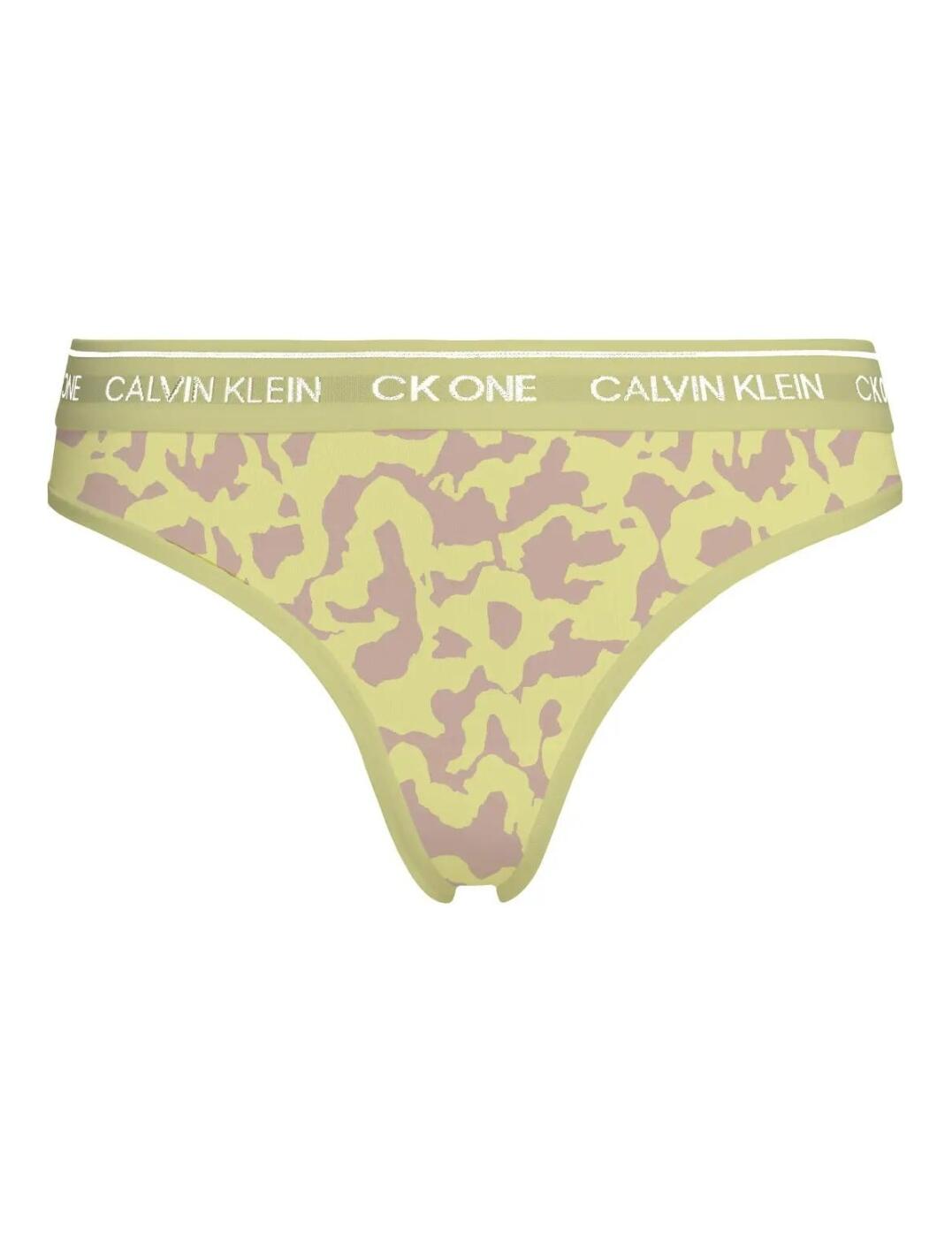Calvin Klein CK One Cotton Thong Dart Frog Print _Cyber Green