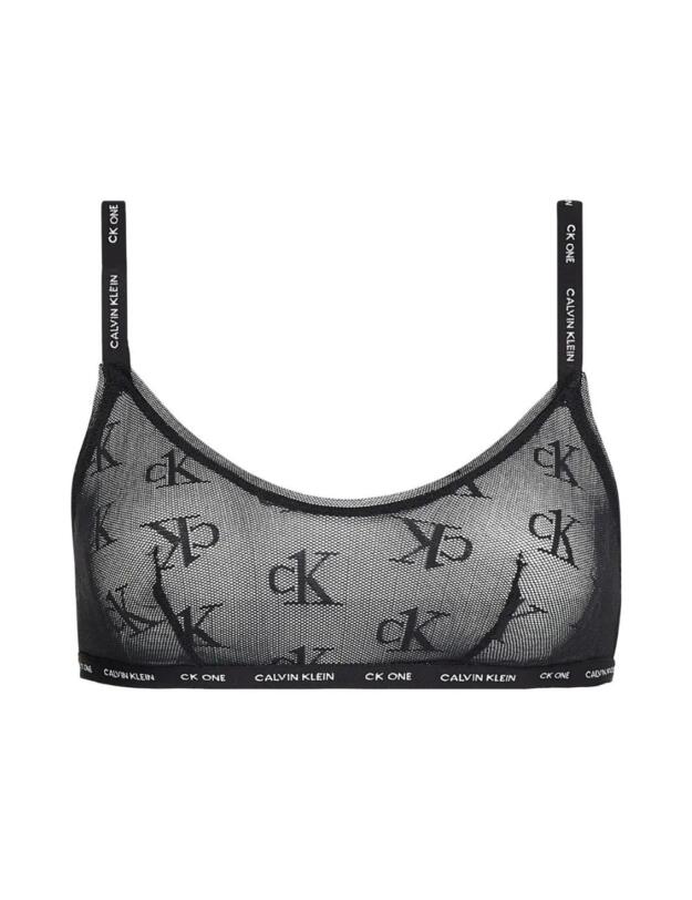 Calvin Klein CK One Logo Mesh Bralette Black