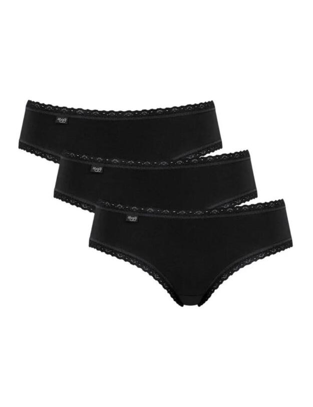 Sloggi 24/7 Cotton Lace Hipster Brief 3 Pack Black