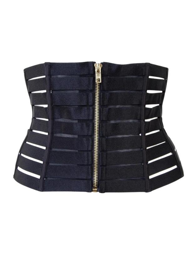 Playful Promises Kendalle Elasticated Zip Waspie Black