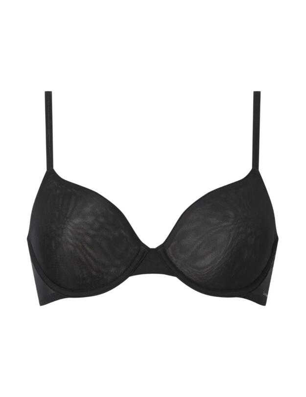 Calvin Klein Sheer Marquisette Lightly Lined Demi Bra Black