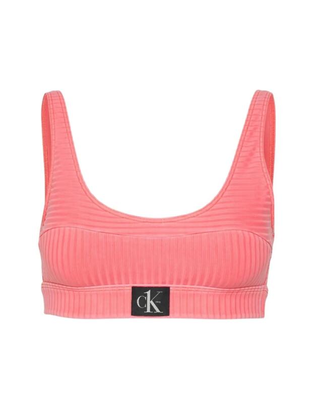 Calvin Klein CK Authentic Bralette Bikini Top Bright Vermillion