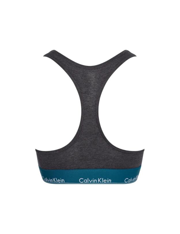 Calvin Klein Modern Cotton Bralette Bra Charcoal Heather/Topaz Gemstone