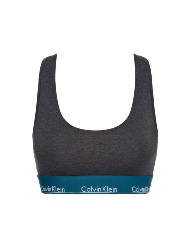 Calvin Klein Modern Cotton Bralette Bra Charcoal Heather/Topaz Gemstone