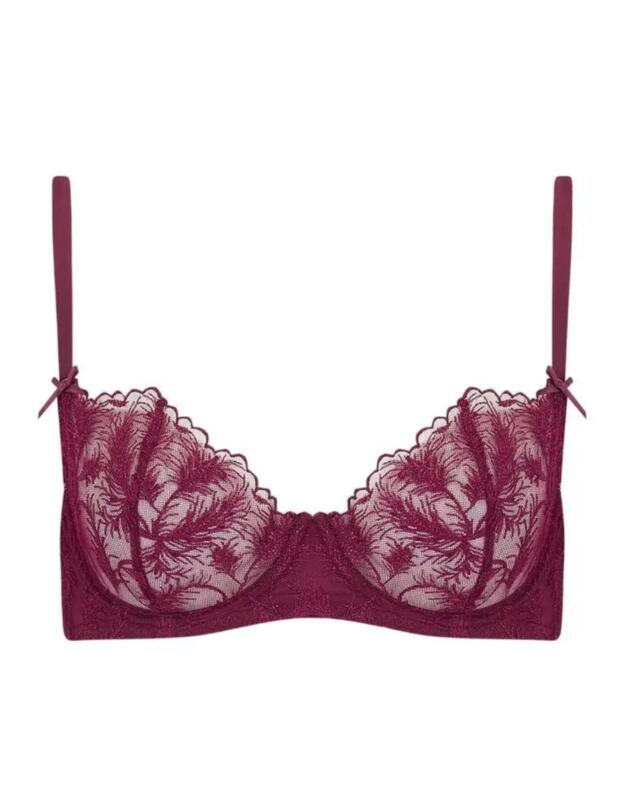 Muse By Coco De Mer Rosa Balcony Bra Bordeaux