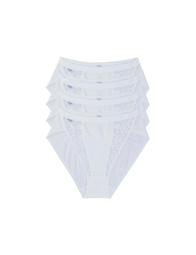 Sloggi Chic Tai 4 Pack Briefs White