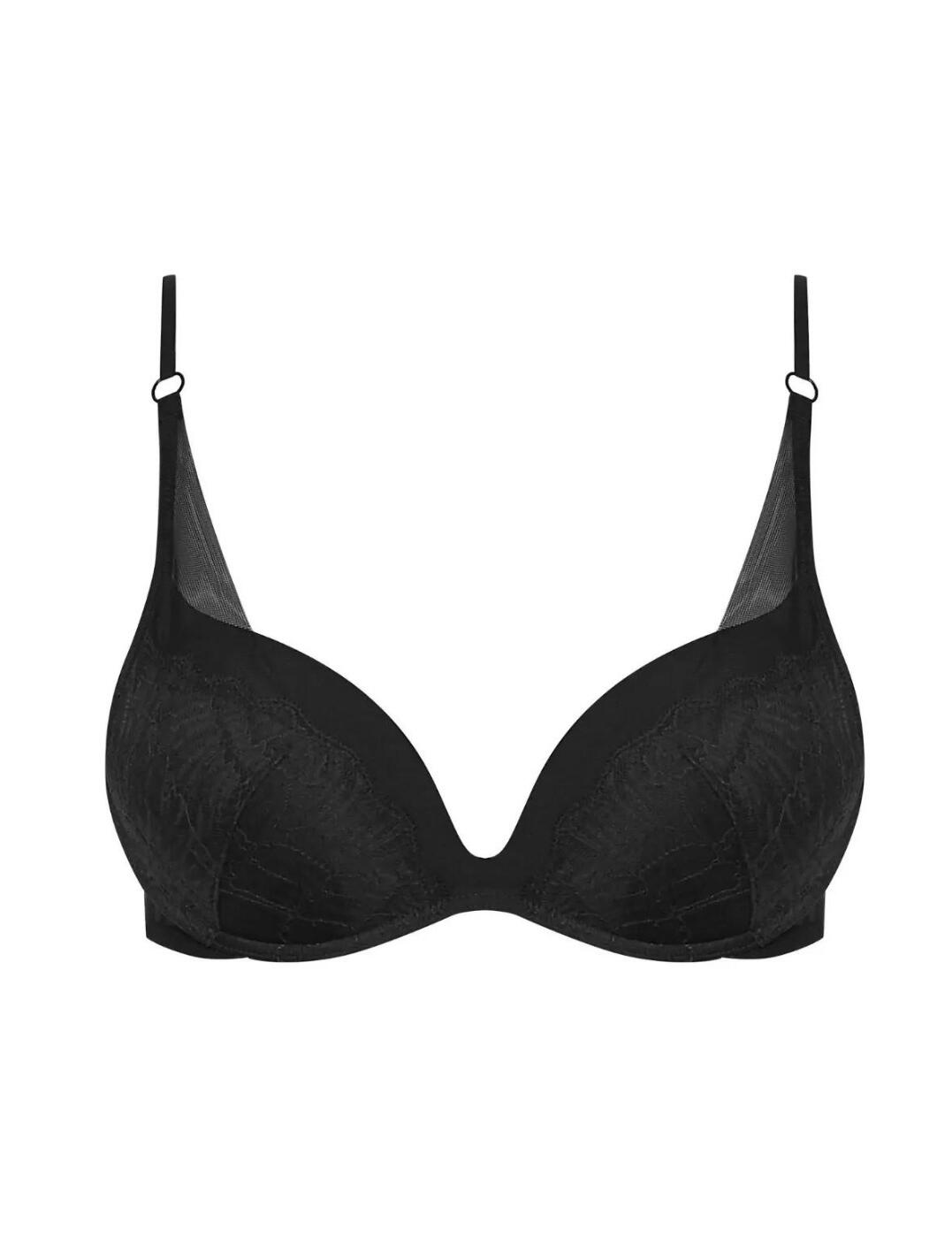 Calvin Klein Ck Black Camellia Push Up Plunge Bra Belle Lingerie 