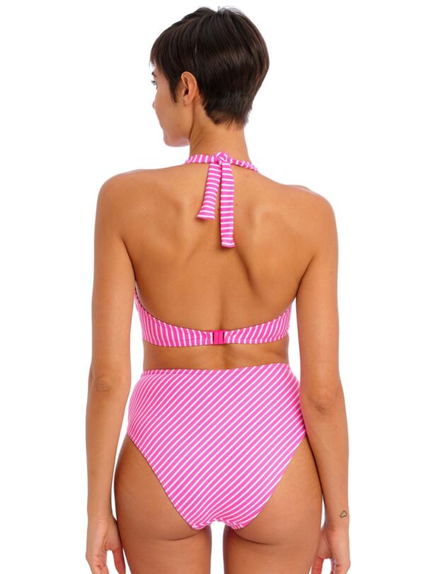 Freya Jewel Cove High Waisted Bikini Brief Stripe Raspberry