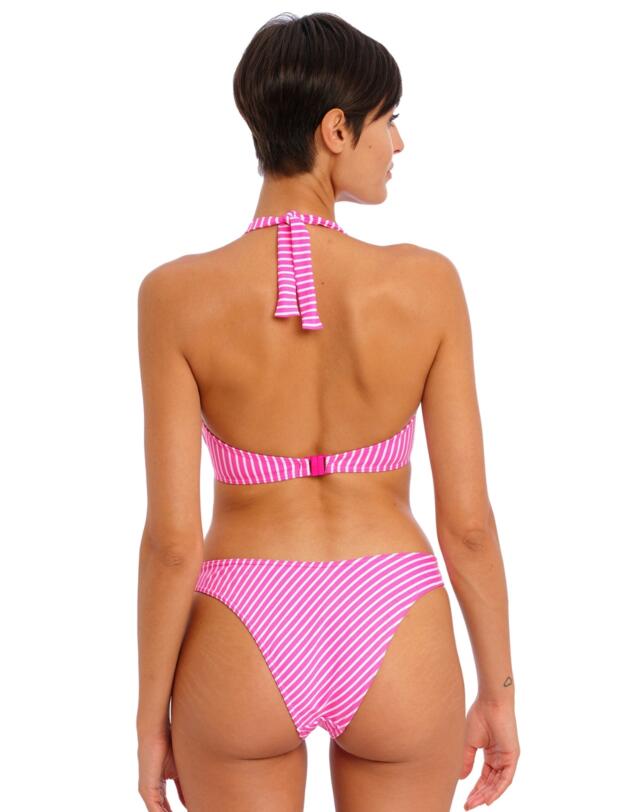 Freya Jewel Cove High Leg Bikini Brief Stripe Raspberry
