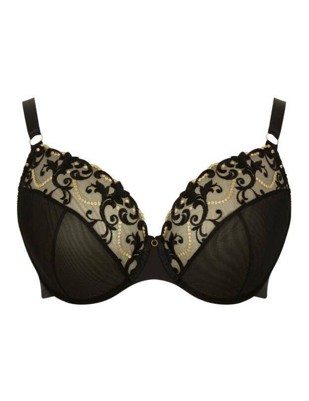 Sculptresse by Panache Nova Rigid Plunge Bra Black/Gold