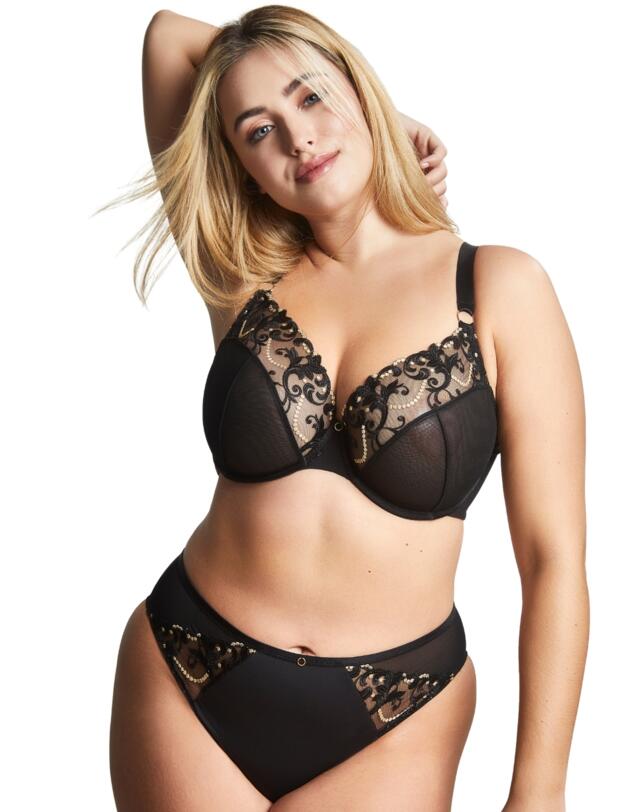 Sculptresse by Panache Nova High Leg Brief Black/Gold