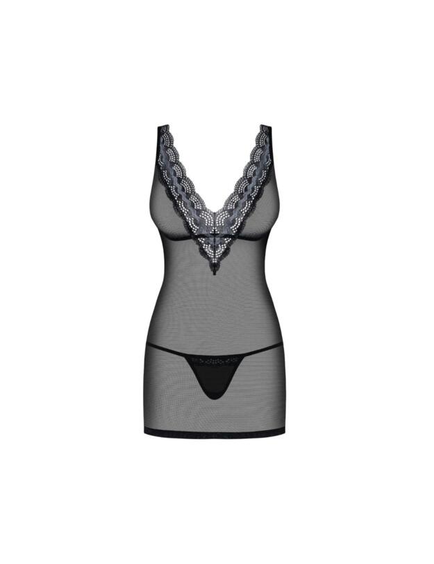 Obsessive Chemise and Thong Set Black