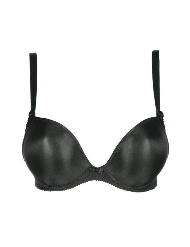 Prima Donna Satin Deep Plunge Balcony Bra Black