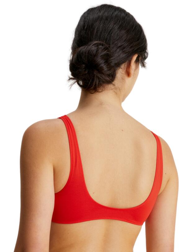 Calvin Klein CK Monogram Bralette Bikini Top Cajun Red