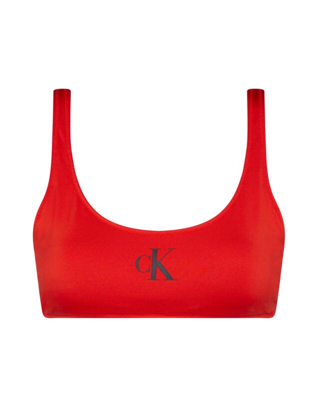 Calvin Klein CK Monogram Bralette Bikini Top Cajun Red