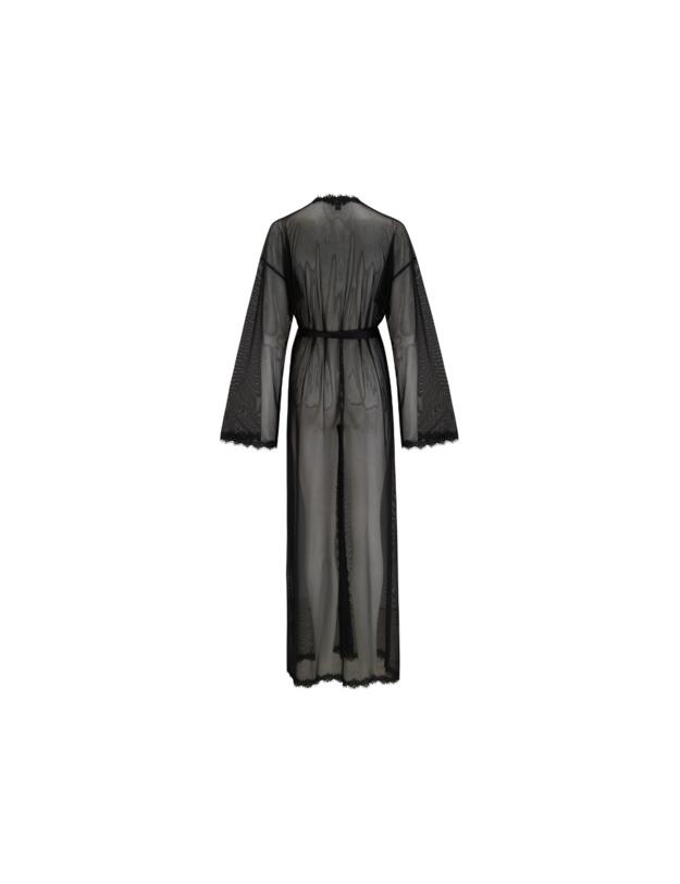 Pour Moi For Your Eyes Only Mesh And Lace Maxi Gown Black