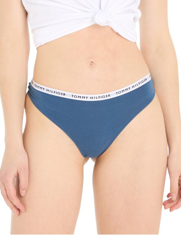 Tommy Hilfiger 3 Pack Thong Vessel Blue/White/Blue Coast